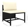 vidaXL 8 Piece Patio Lounge Set with Cushions Poly Rattan Black
