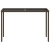vidaXL Garden Table Brown Poly Rattan, Tempered Glass, Powder-Coated Steel