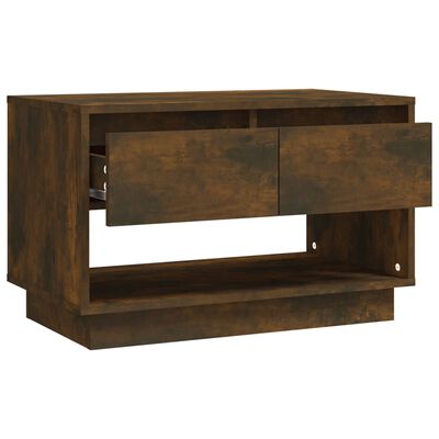 vidaXL TV Cabinet Smoked Oak 27.6"x16.1"x17.3" Engineered Wood