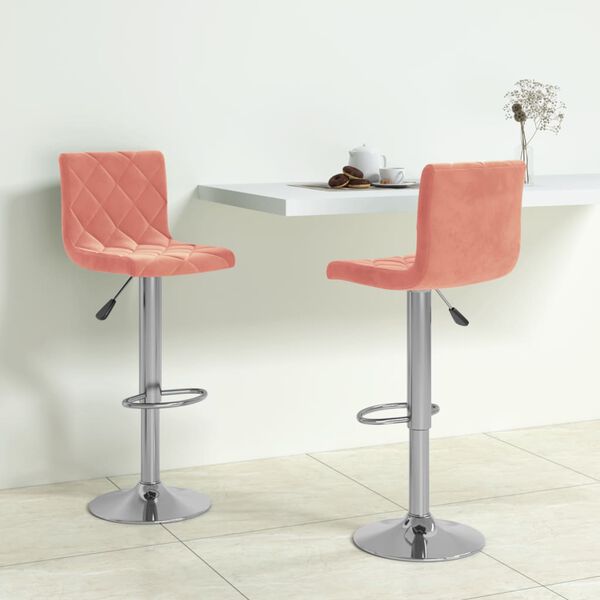 vidaXL Bar Stool Set of 2 Pink
