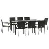 vidaXL Garden Dining Set Black, Cream White