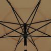 vidaXL Parasol Taupe Polyester, Powder-Coated Aluminum 3.5 m Canopy