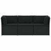 vidaXL Sofa Set Black Poly Rattan, Powder-Coated Steel Standard