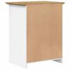 vidaXL Bedside Cabinet White, Brown Solid pine wood, engineered wood, metal