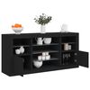 vidaXL Sideboard Black Engineered wood, Glass Medium Sideboard