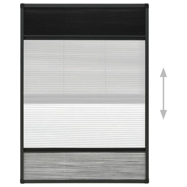 vidaXL Window Screen Anthracite frame, Black mesh, White shade