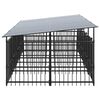 vidaXL Dog Kennel Black Powder-coated steel 80.8 sq ft Durable