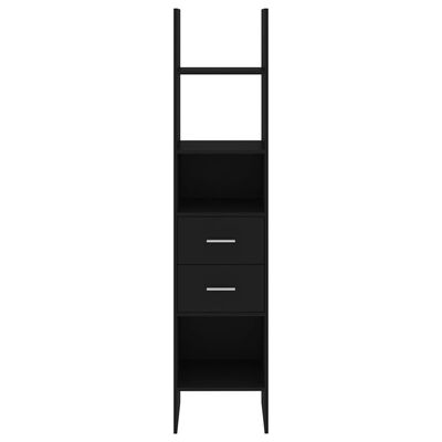 vidaXL Book Cabinet Black 15.7"x13.8"x70.9" Chipboard