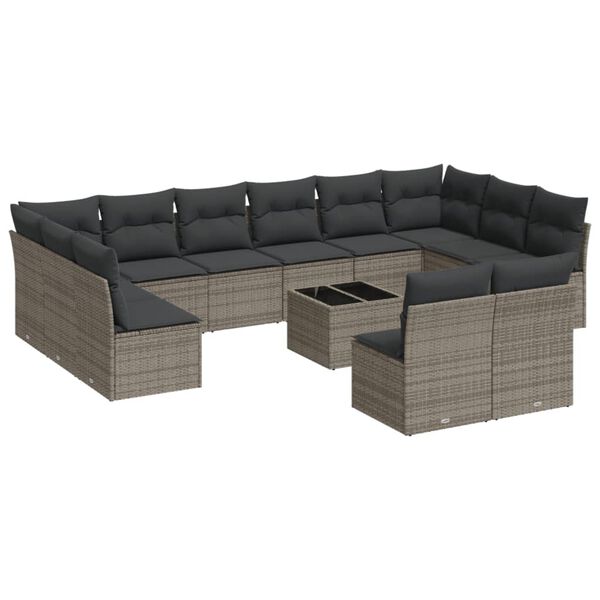 vidaXL Garden Sofa Set Grey