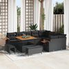 vidaXL Garden Sofa Set with Cushion 12 pcs Black