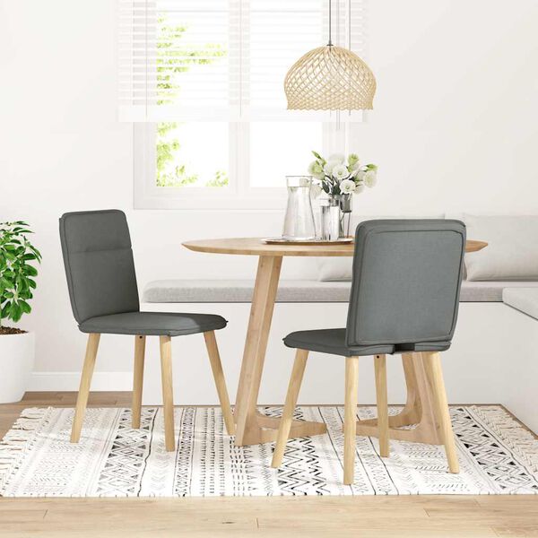 vidaXL Dining Chair Set of 2 Dark Grey