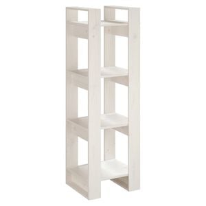 vidaXL Book Cabinet White Solid Pine Wood Medium Book Cabinet