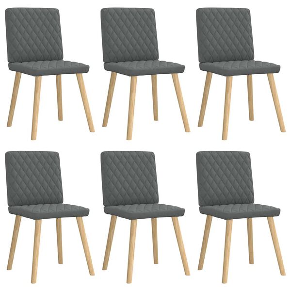 vidaXL Dining Chair Set of 6 Dark Grey