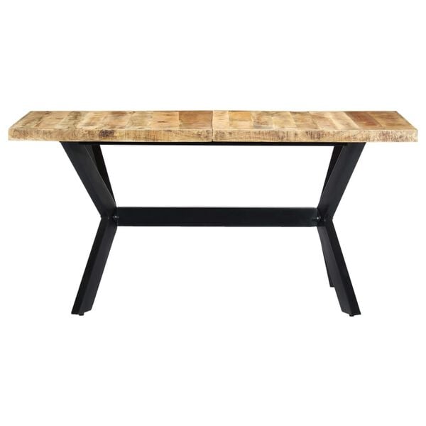 vidaXL Dining Table Natural Wooden Solid rough mango wood