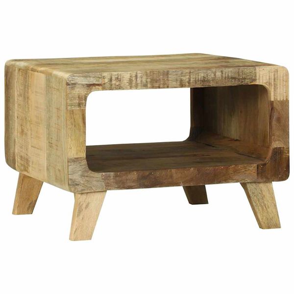 vidaXL Coffee Table Brown 19.7" x 19.7" x 13.8" Solid rough mango wood