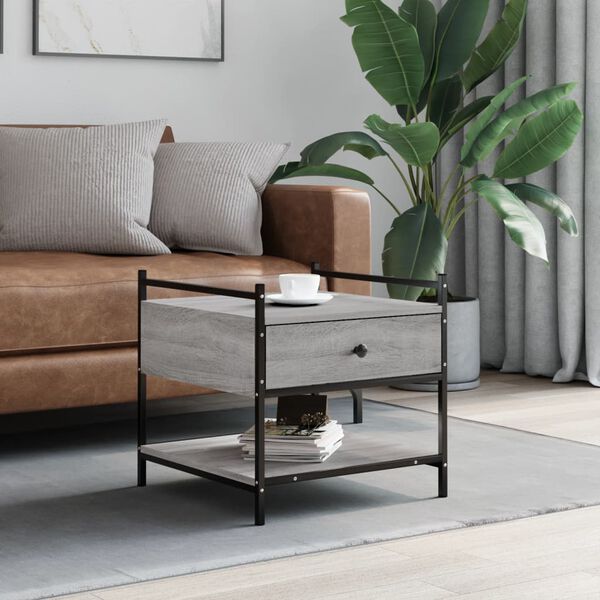 vidaXL Coffee Table Grey Sonoma Engineered wood 19.7x19.7x19.7 in