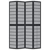 vidaXL Room Divider 4 Panels Black Solid Wood Paulownia
