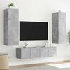 vidaXL TV Wall Cabinet Set of 2 Concrete grey Engineered wood Medium