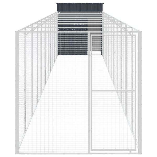 vidaXL Dog House Anthracite Galvanized Steel 65 x 50 x 71.3 in Durable