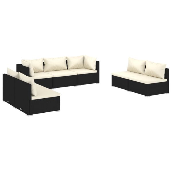 vidaXL Garden Lounge Set Black and Cream