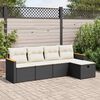 vidaXL Garden Sofa Set Black, Cream White