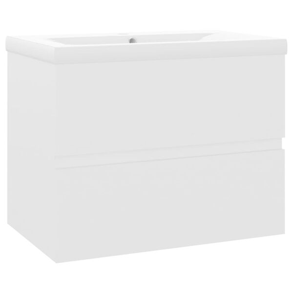 vidaXL Sink Cabinet With Basin White Engineered Wood, Ceramic Standard