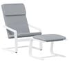 vidaXL Relaxing Chair With Footstool Light Gray and White