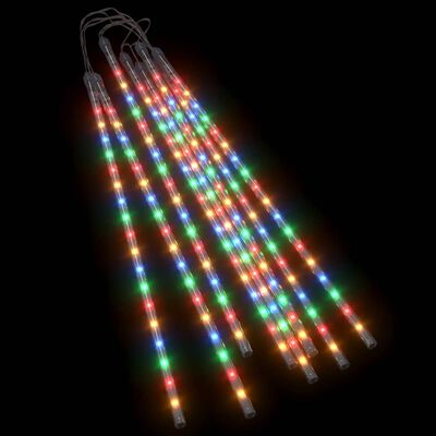 vidaXL Meteor Lights 8 pcs 2 ft Colorful 288 LEDs Indoor Outdoor