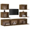 vidaXL TV Stands 7 Pcs Honey Brown Solid Wood Pine