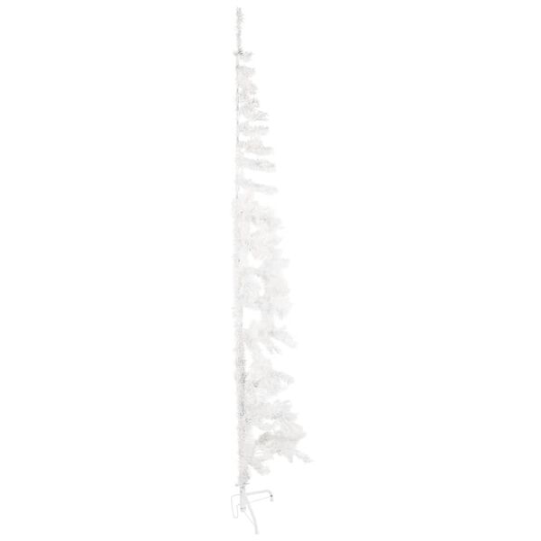 vidaXL Artificial Half Christmas Tree White PVC Slim Decorative Inlays