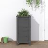 vidaXL Garden Planter Gray Solid pinewood 15.7x15.7x30.7 in Durable