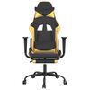 vidaXL Gaming Chair Black and Gold Faux Leather, Metal, Plywood Adjustable