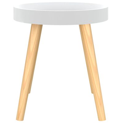 vidaXL Side Table White 15"x15"x15.7" Engineered Wood&Solid Wood Pine