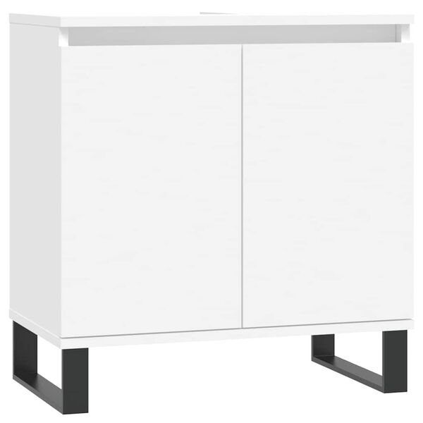 vidaXL Bathroom Cabinet White Engineered wood, iron Medium