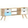 vidaXL TV Cabinet Brown, Blue, White Solid Mango Wood Standard