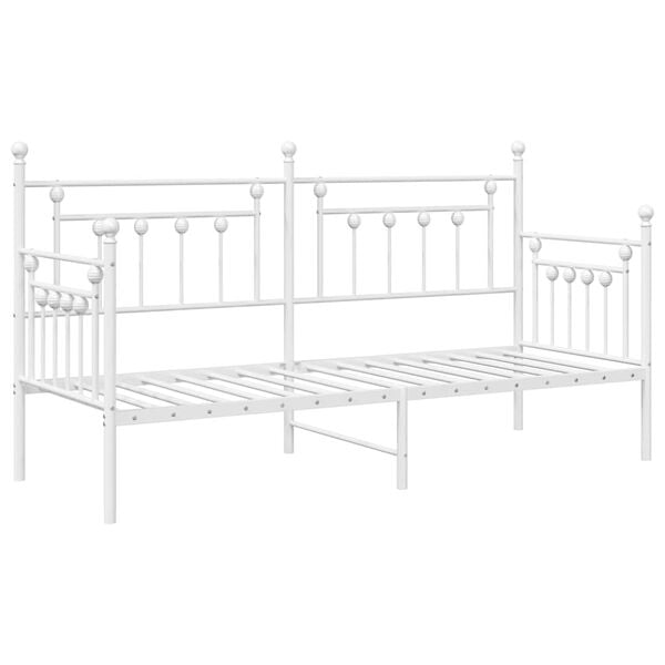vidaXL Daybed Frame with Headboard White 31.5" x 78.7" Steel
