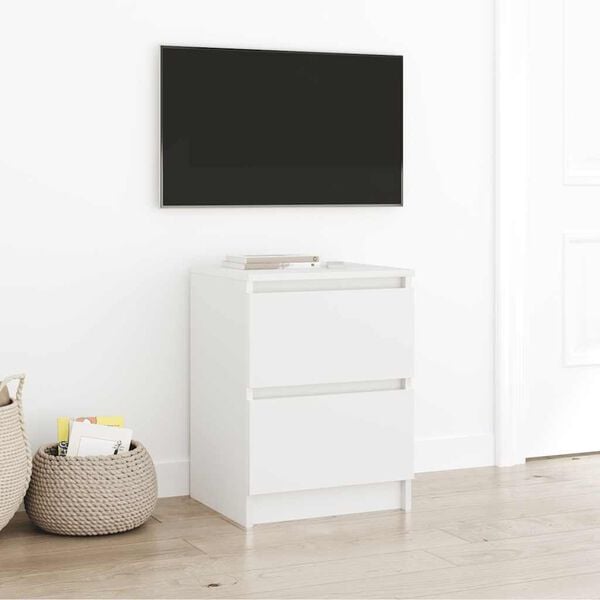 vidaXL TV Cabinet White Engineered wood 15.7 x 13.8 x 21.3 in TV Cabinet