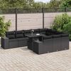 vidaXL Garden Sofa Set Black PE rattan, powder-coated steel, tempered glass