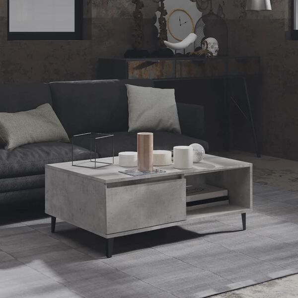 vidaXL Coffee Table Concrete grey Engineered wood and metal