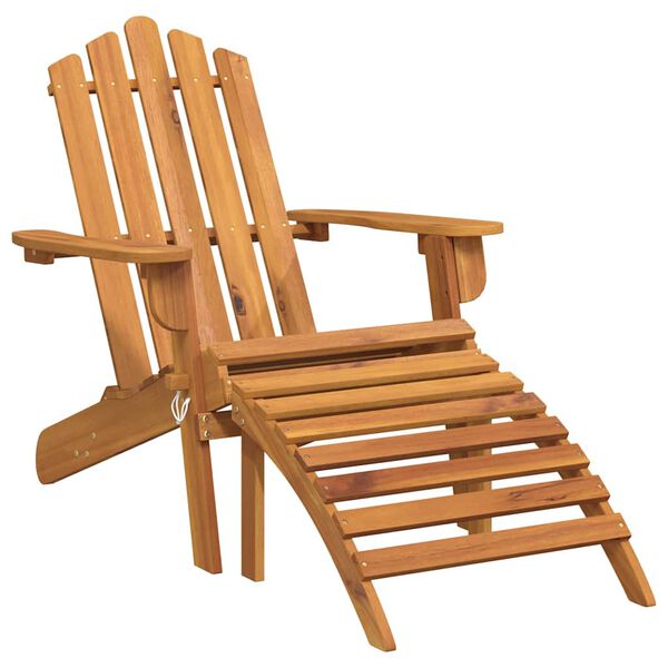 vidaXL Garden Chair Set of 2 Natural Solid Acacia wood Medium Foldable