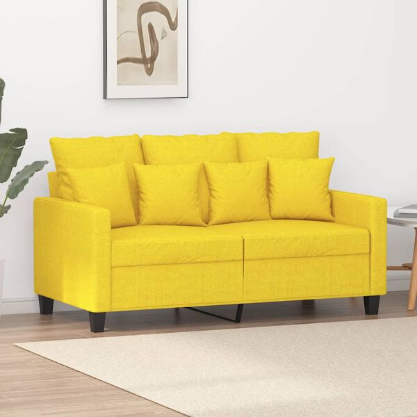 vidaXL 2-seater Sofa Light yellow 100% polyester, metal, textilene