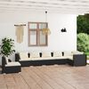 vidaXL Garden Lounge Set Black PE rattan, powder-coated steel Large