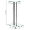 vidaXL Speaker Stands 2 pcs Tempered Glass 2 Pillars Design Silver