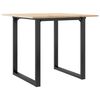 vidaXL Dining Table O-Frame 35.4"x35.4"x29.5" Solid Wood Pine and Steel