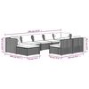 vidaXL Garden Lounge Set Grey PE rattan, powder-coated steel Large