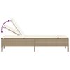 vidaXL Sun Lounger Beige PE rattan, powder-coated steel, polyester, foam