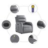 vidaXL Electric Massage Recliner Chair Grey Faux Leather, Metal, Wood