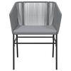 vidaXL Garden Chair Gray PE rattan, Powder-Coated Steel Medium