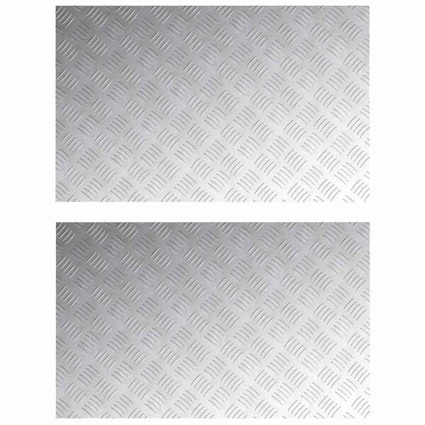 vidaXL Stair Tread Rectangular 2 pcs Silver 31.50 x 19.69 in Aluminium