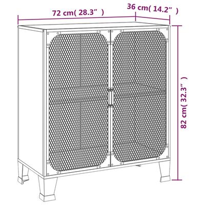 vidaXL Storage Cabinets 2 pcs Rustic Brown 28.3"x14.2"x32.3" Metal and MDF